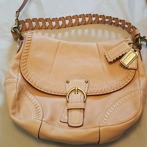 Coach Poppy Tan Leather Whipstitch Hobo